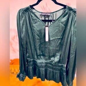 Catherine Malandrino green lightweight blouse size large